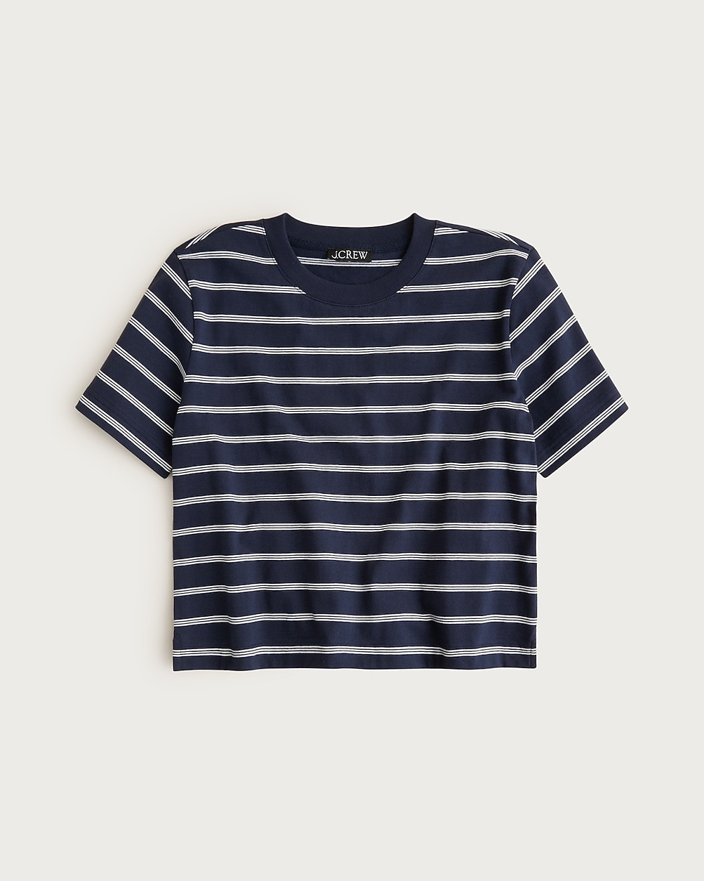 Boyfriend jersey relaxed cropped T-shirt in stripe | J. Crew US