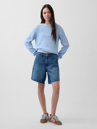 Mid Rise Loose Denim Bermuda Shorts | Gap (US)