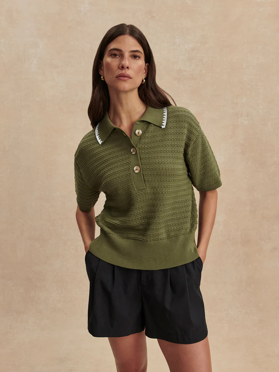 Guilia Polo Knit Top | Varley US | Varley US