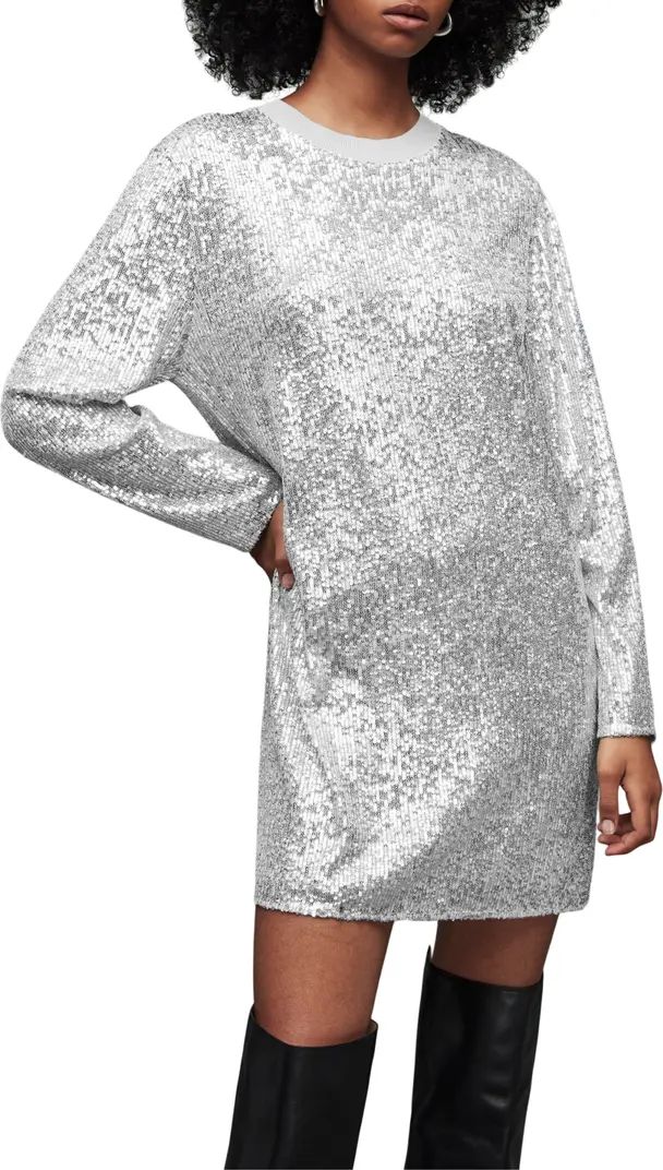 AllSaints Juela Sequin Long Sleeve Minidress | Nordstrom | Nordstrom