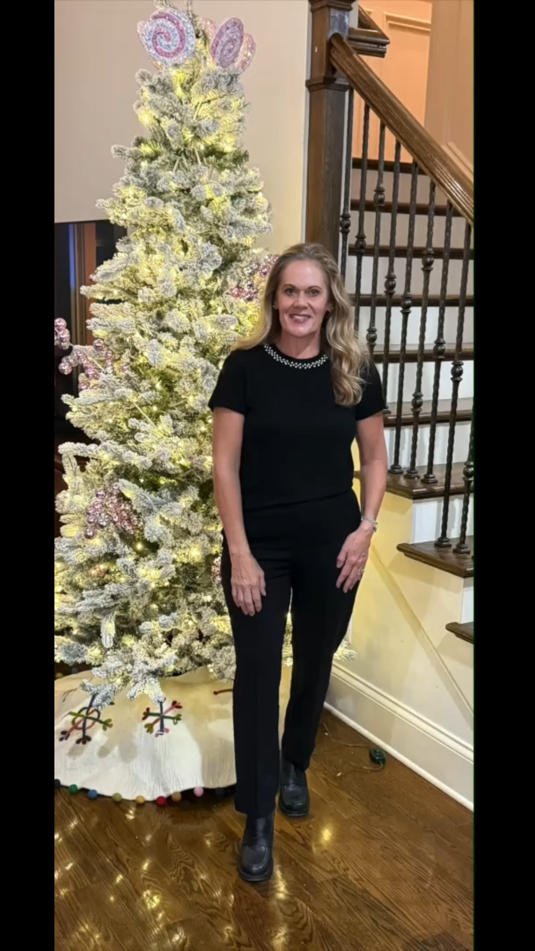 Holiday Touches and Comfort!
These pants look dressy or are great for business but have comfort. 
Paired with this decorative knitted tee makes holiday gatherings more comfortable!


#LTKHoliday #LTKStyleTip #LTKSeasonal
