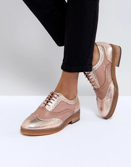 ASOS MUNICH Leather Flat Shoes | ASOS US