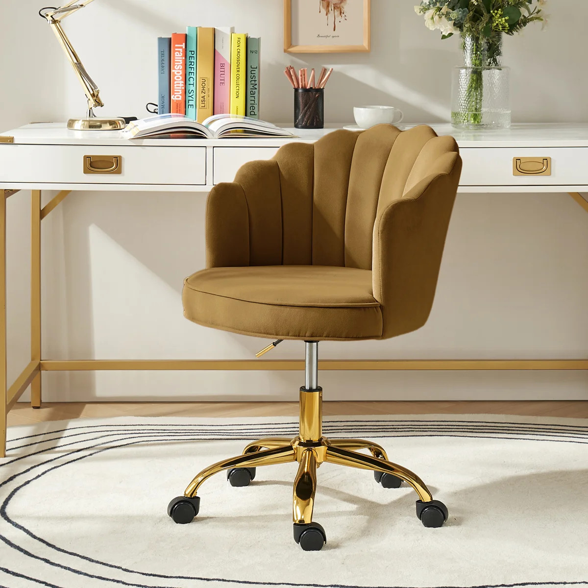 Belanda 23'' W Modern Velvet  Task Chair with Tufted Back | Wayfair North America
