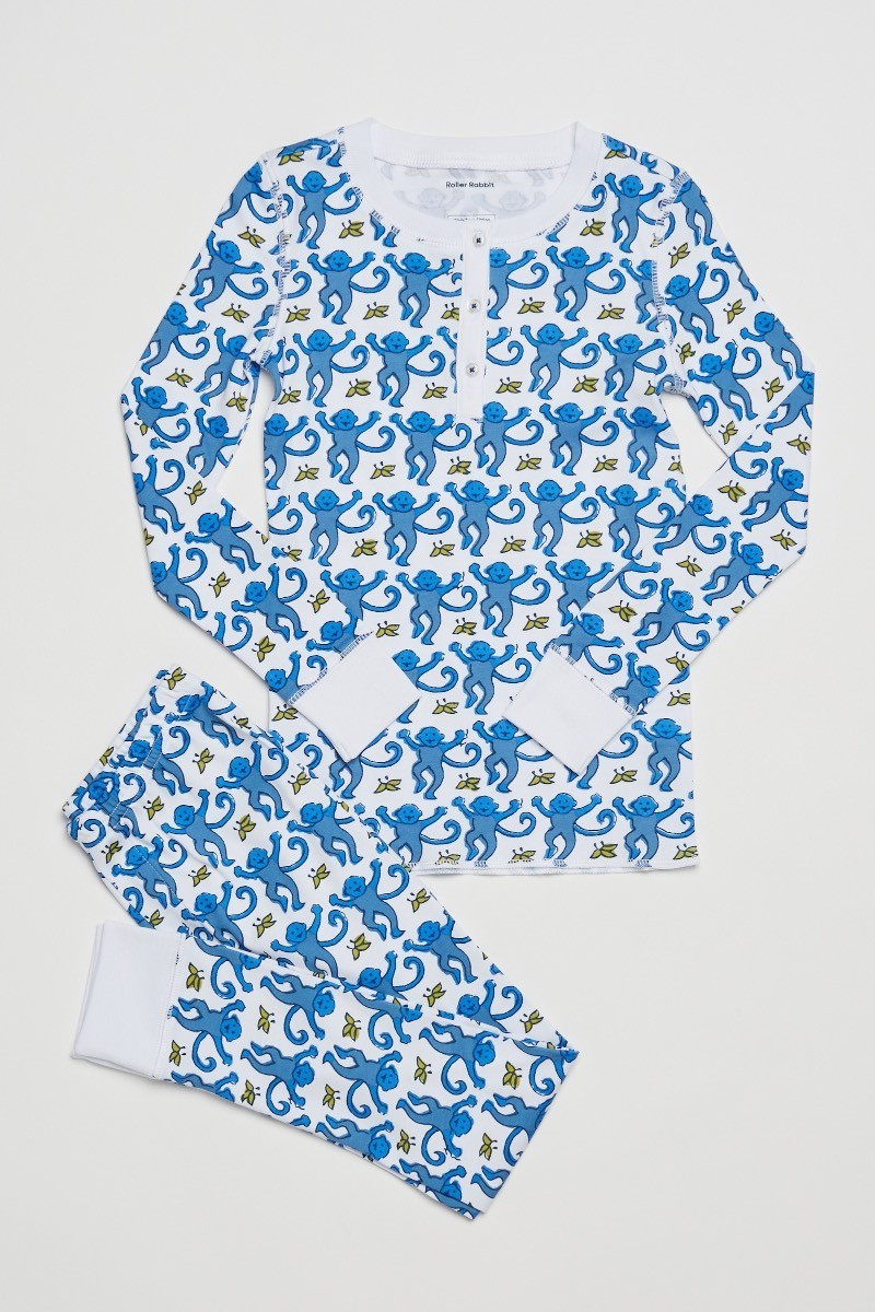KIDS BLUE MONKEY PAJAMAS | Roller Rabbit