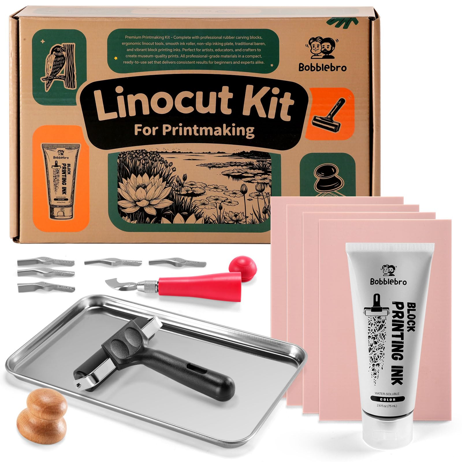 Linocut Kit for Printmaking - Arts and Crafts for Adults - Christmas DIY Kit Gifts - Hobby Kits B... | Amazon (US)