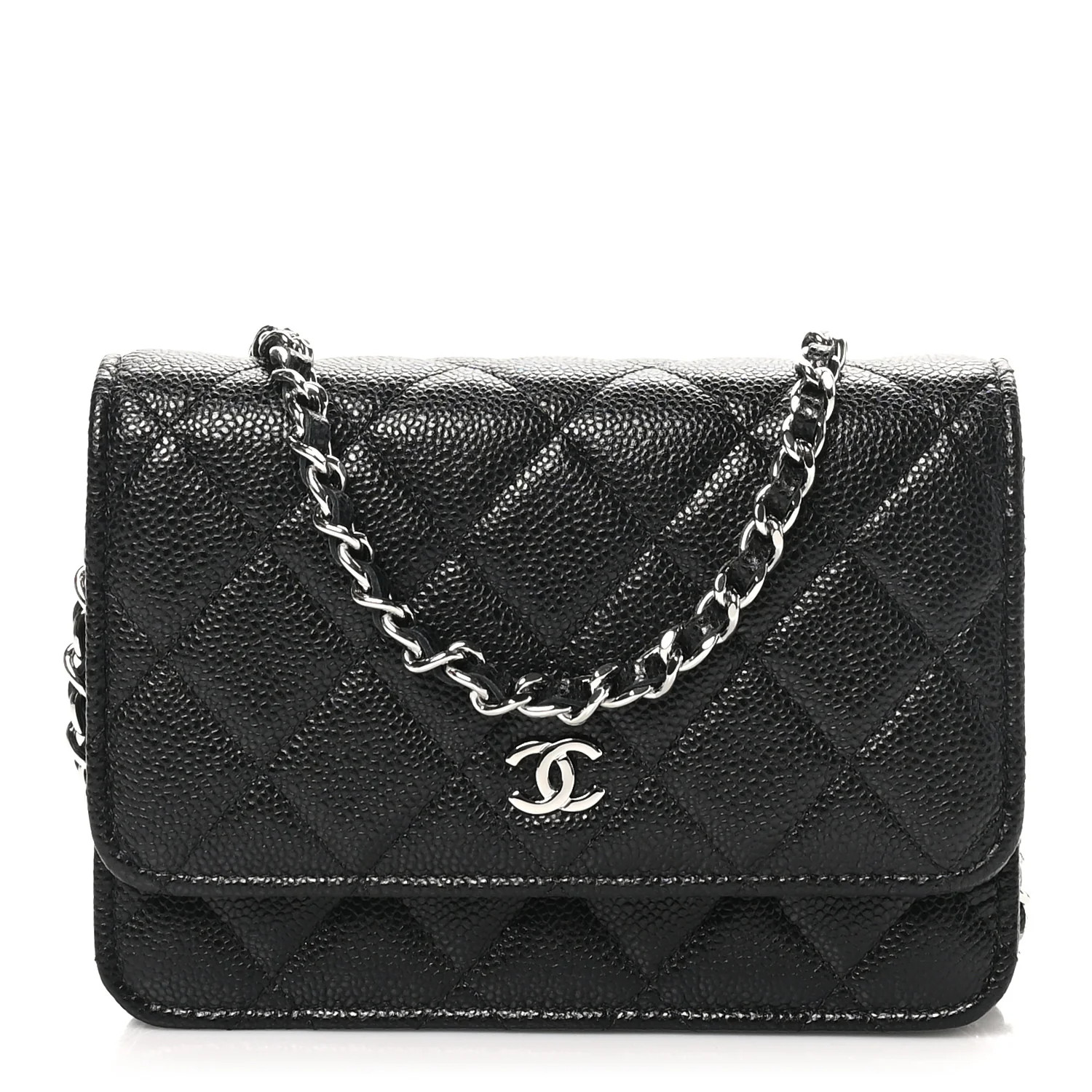 Chanel Caviar Quilted Mini Wallet On Chain WOC Black 1729852 | FASHIONPHILE (US)