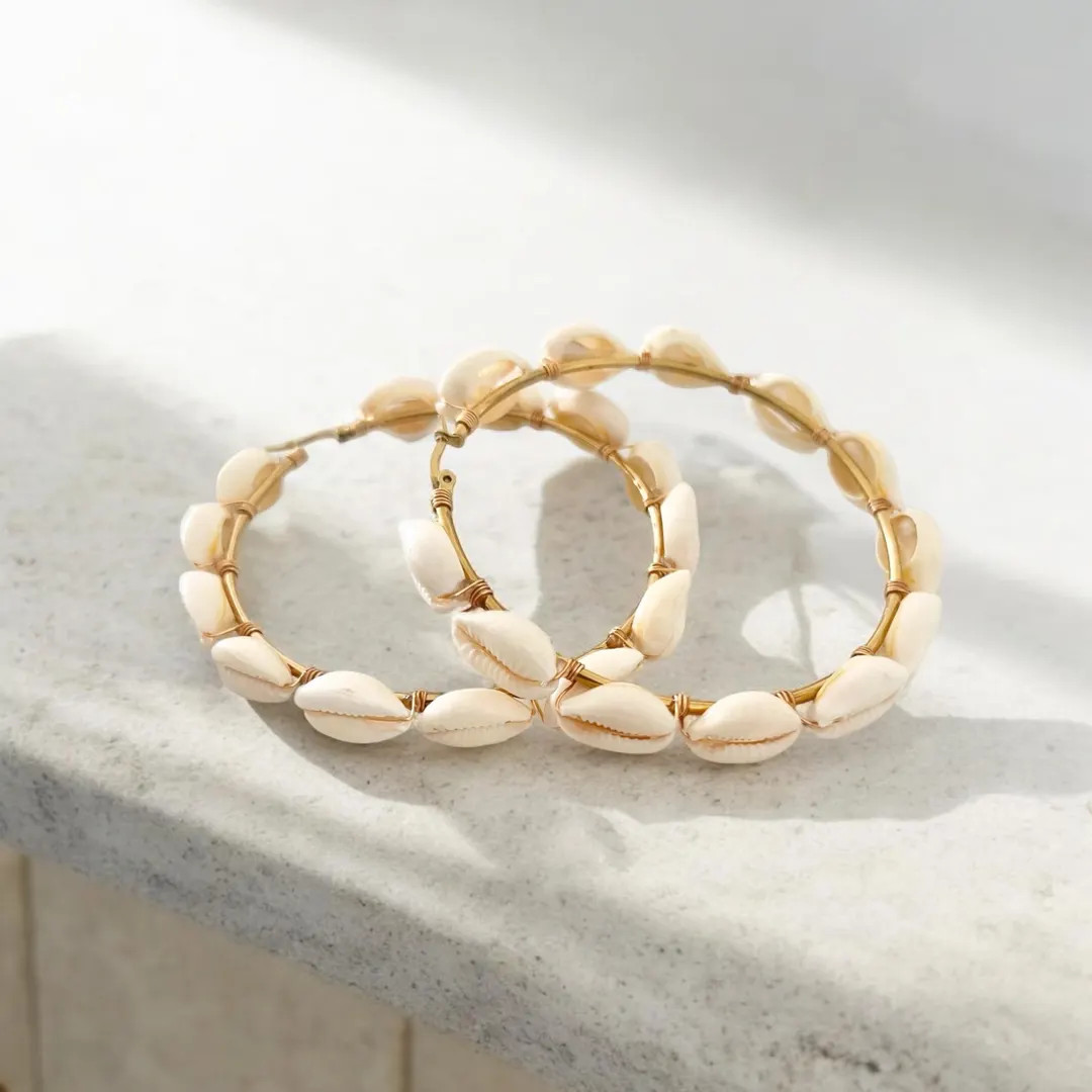 Premium Extra Large Shell Hoop Earrings - Sea Shell Hoop Earrings - Gifts for Her - Etsy | Etsy (US)