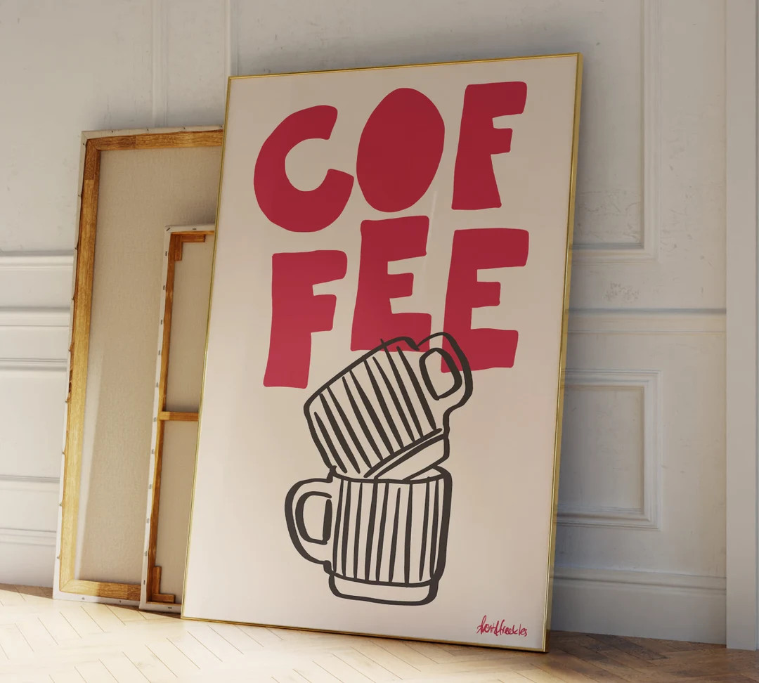 Minimalist Coffee Poster: Retro Italian Kitchen Art Print | Etsy (US)