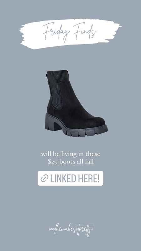 $29 Chelsea Boots! 

Fall fashion, shoes, Walmart finds, fall outfit 

#LTKSeasonal #LTKunder50 #LTKshoecrush