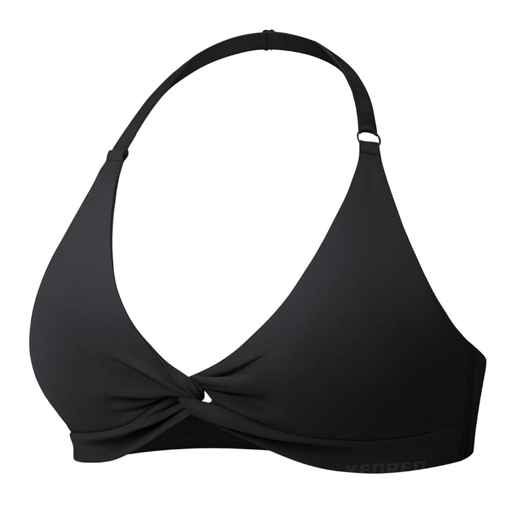 YEOREO Halter Sports Bras for Women Low Impact Removable Padded Adjustable Deep V Bra Seamless Wo... | Amazon (US)