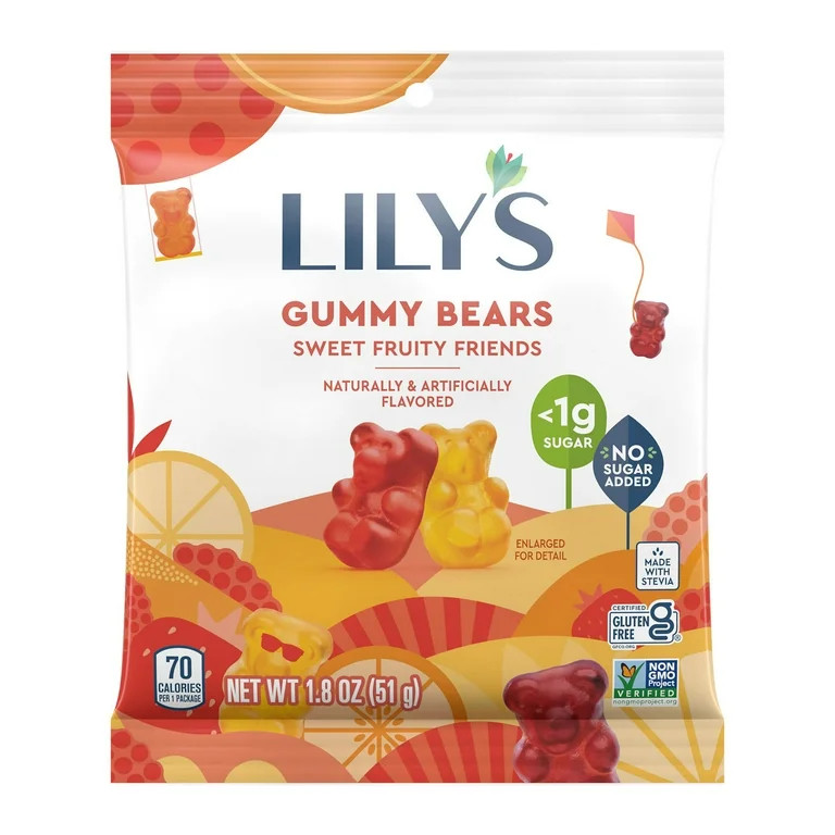 Lily's Assorted Flavored No Sugar Added Gummy Bears, Bag 1.8 oz | Walmart (US)