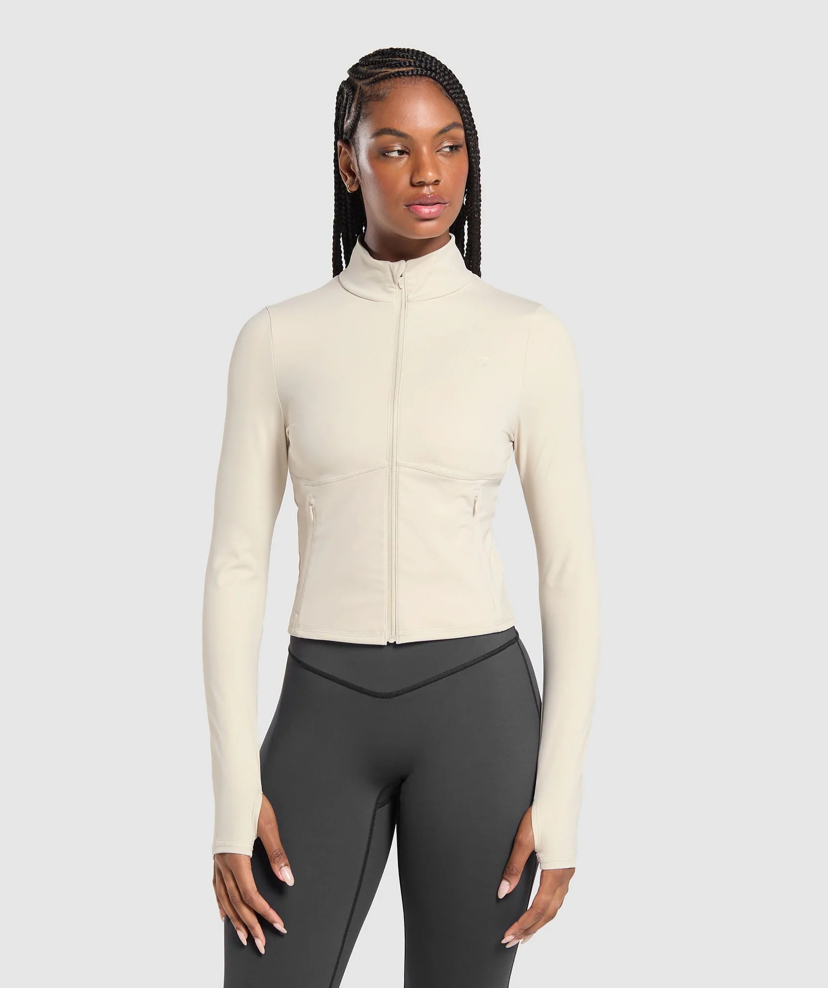Gymshark Elevate Tracktop - Cream Beige | Gymshark US
