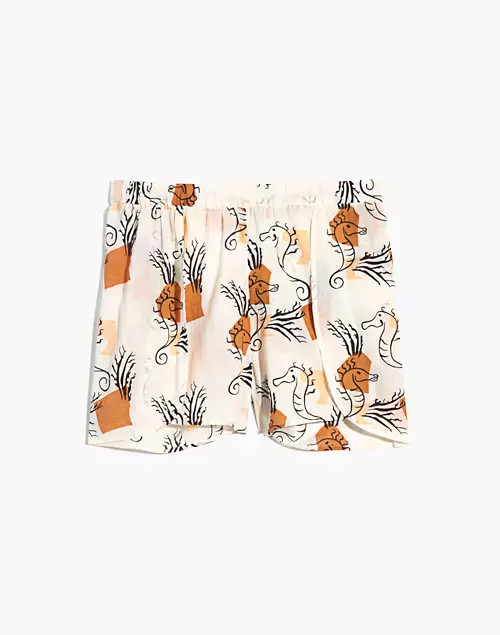 Cover-Up Shorts in Seahorse Sketch | Madewell