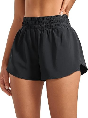 2 in 1 High Waisted Running Shorts for Women 3" Quick Dry for Sport Athletic Workout with Zipper ... | Amazon (US)