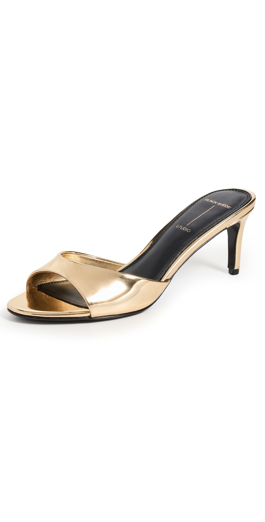 Black Suede Studio Freddie Sandals 65mm Gold Metallic Leather 40 | Shopbop