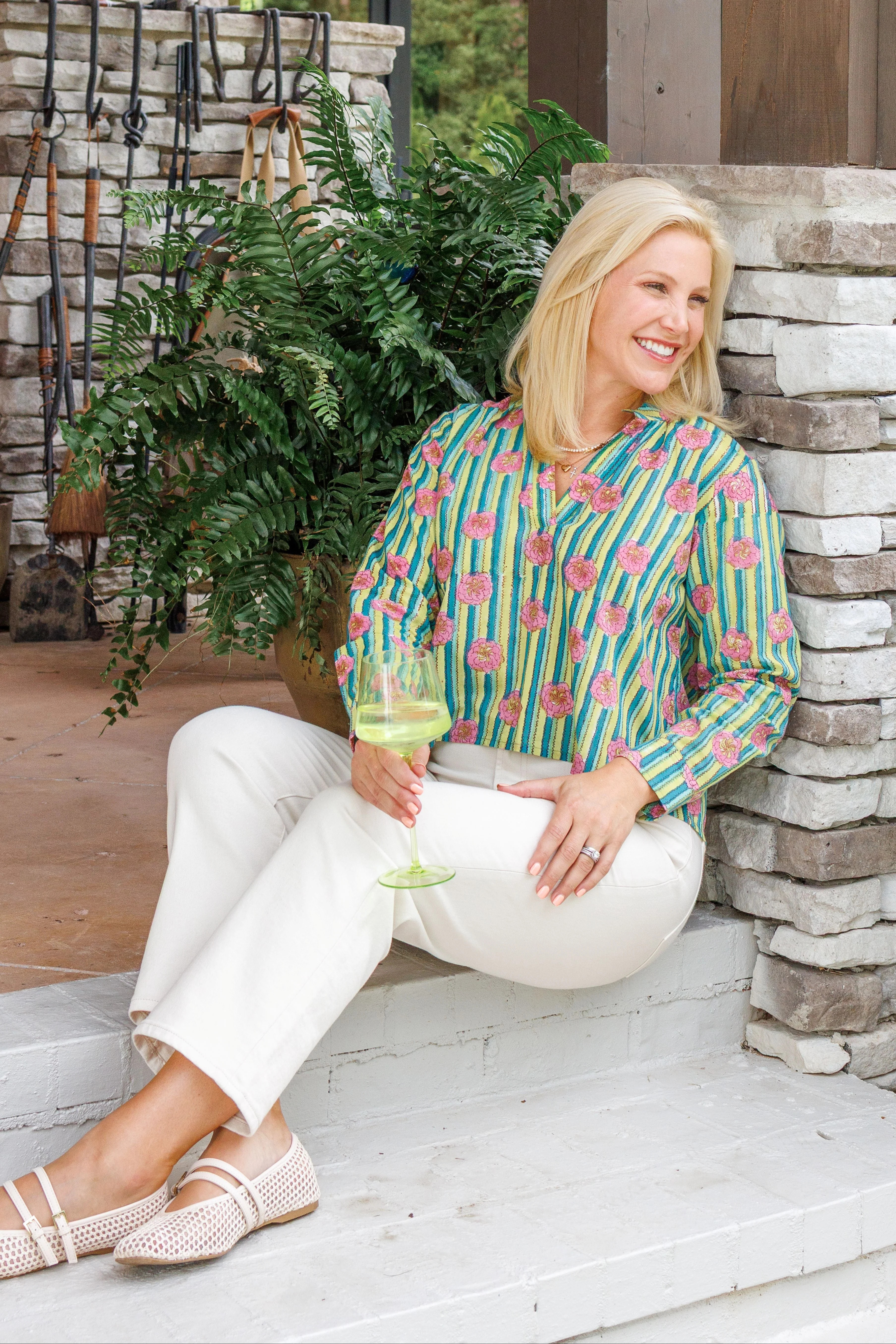 Maggie Oaks Mia Stripes + Floral Top | Clover and Bee | Clover + Bee