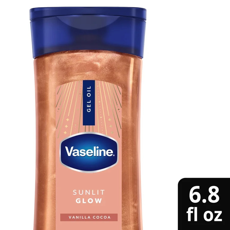 Vaseline Glazed & Glisten Sunlit Glow Vanilla Cocoa Shimmering Body Gel Oil with Ultra-Hydrating ... | Walmart (US)