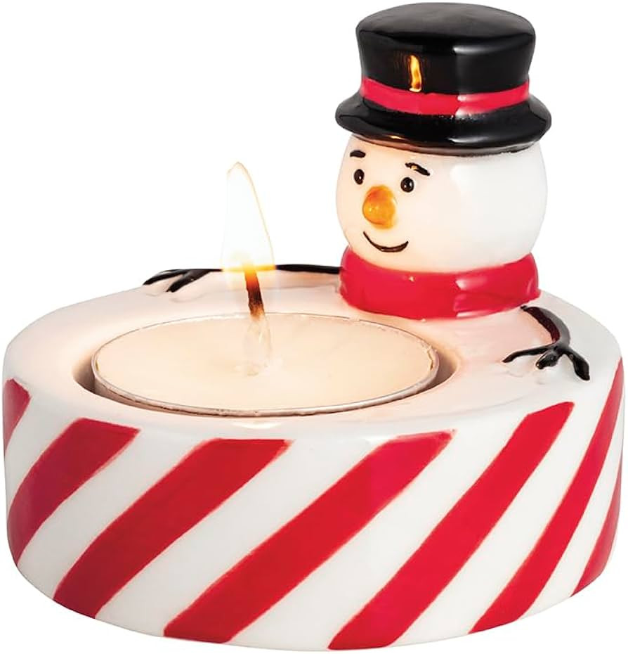 Mud Pie Christmas Snowman Tea Light Holder Set | Amazon (US)
