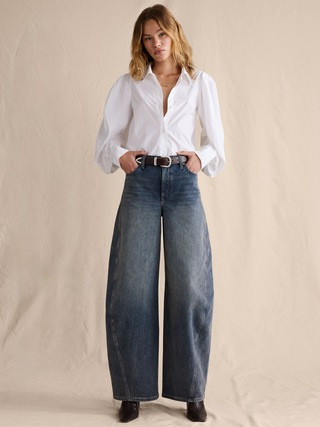High-Rise Loose Barrel Jean | Banana Republic (US)