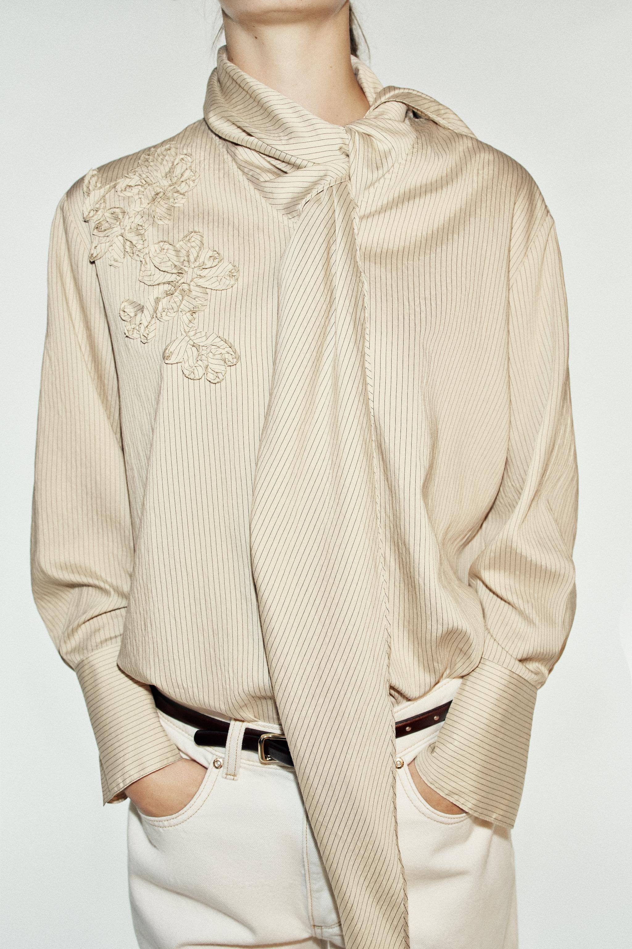 STRIPED TIE SHIRT | Zara US