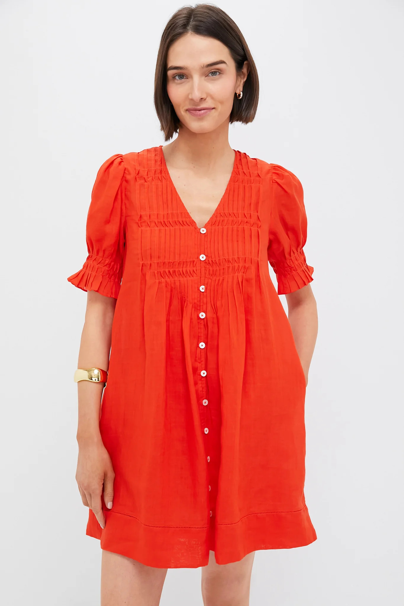 Chili Zora Solid Short Sleeve Button Down Dress | Tuckernuck (US)