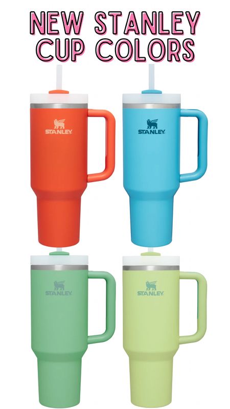 NEW STANLEY COLORS
Orange Stanley cup / Turquoise Stanley cup / Quencher H2.0 Flowstate 

#LTKunder50 #LTKFind