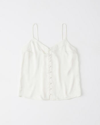 Button-Up Satin Cami | Abercrombie & Fitch US & UK