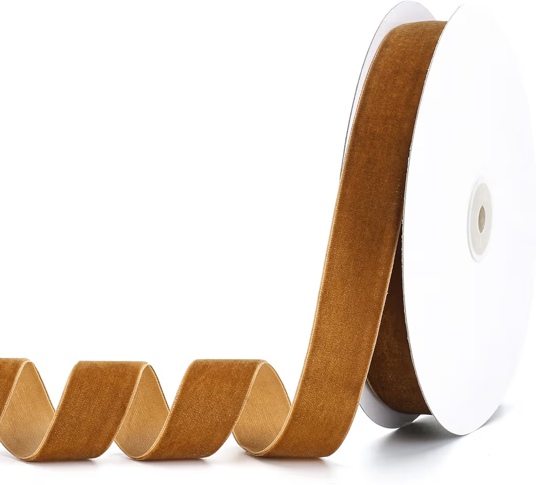 Brown Velvet Ribbon 1" x 20Yd,Great for Gift Wrapping,Hair Bows Making, Wreaths,Wedding and Chris... | Amazon (US)