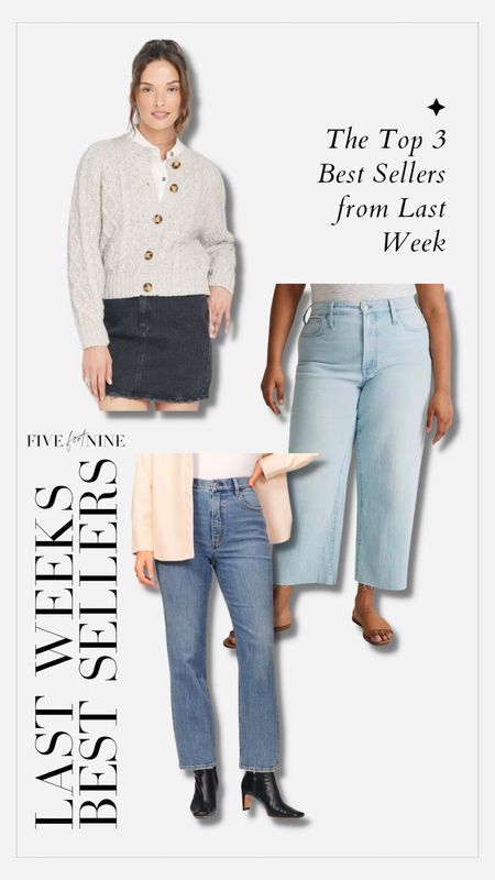 Last weeks best sellers - target cardigan, wide leg jeans, Abercrombie straight leg jeans 

#LTKunder100