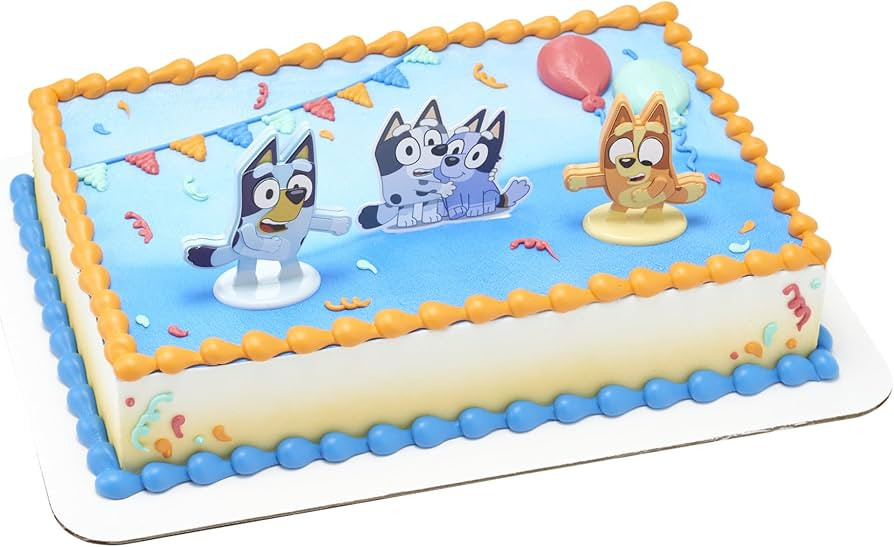 DecoSet® Bluey Dance Mode Cake Toppers, 3 Piece Cake Decoration With Bluey And Bingo Figurines a... | Amazon (US)