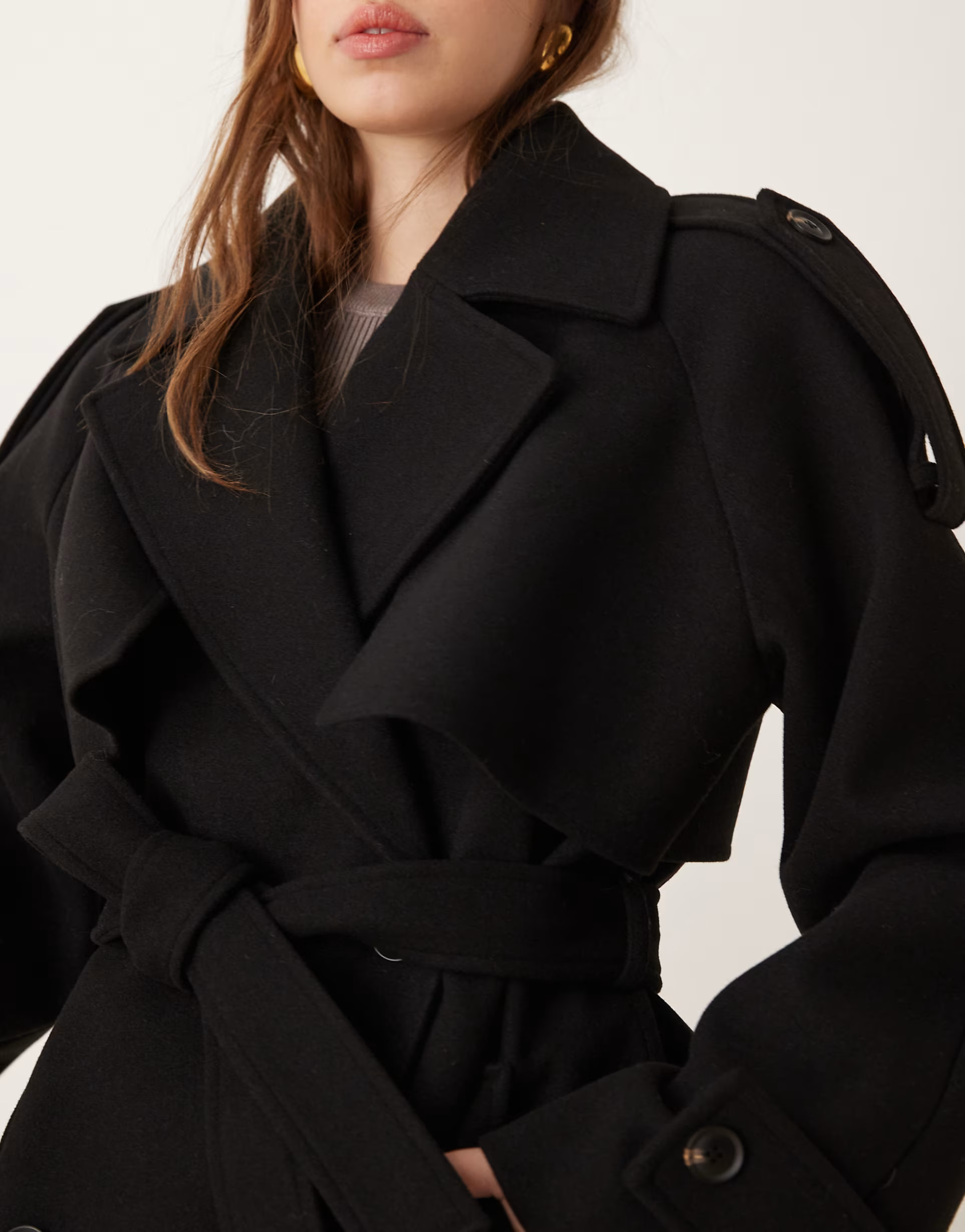 ASOS DESIGN oversized formal trench coat with strong shoulder in black | ASOS | ASOS (Global)