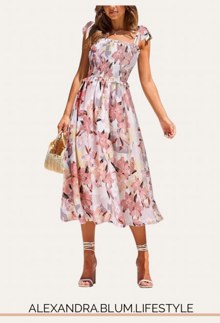 Light pink floral dress from Amazon! These are perfect for spring parties and graduation dress! Summer dress! Spring outfit! Amazon fashion! Spring dress! Amazon spring dresses! Spring wedding guest dresses! Perfect dresses for Easter outfits! Easter dresses! Date night dresses! Church dresses! 

#LTKfindsunder100 #LTKstyletip #LTKmidsize