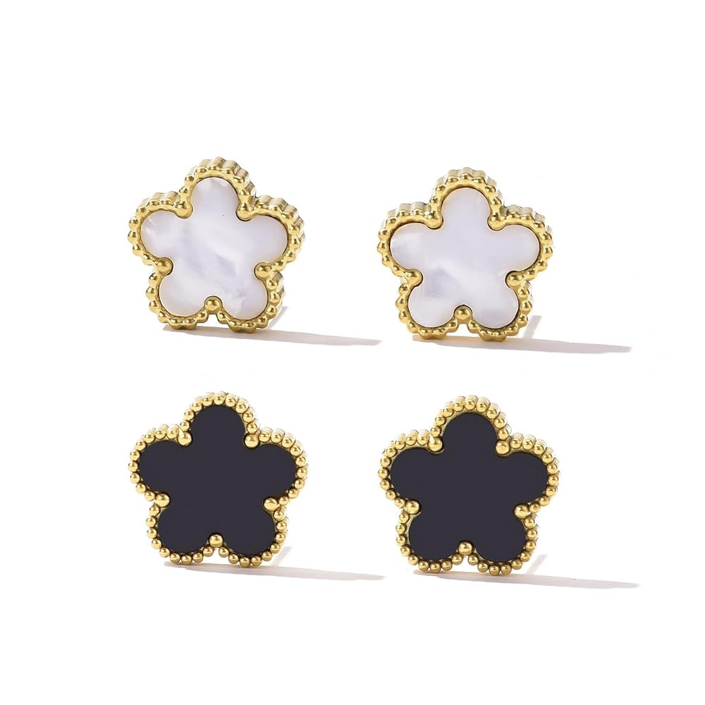 Clover Earrings for Women Stainless Steel Hypoallergenic Clover Stud Earrings | Amazon (US)