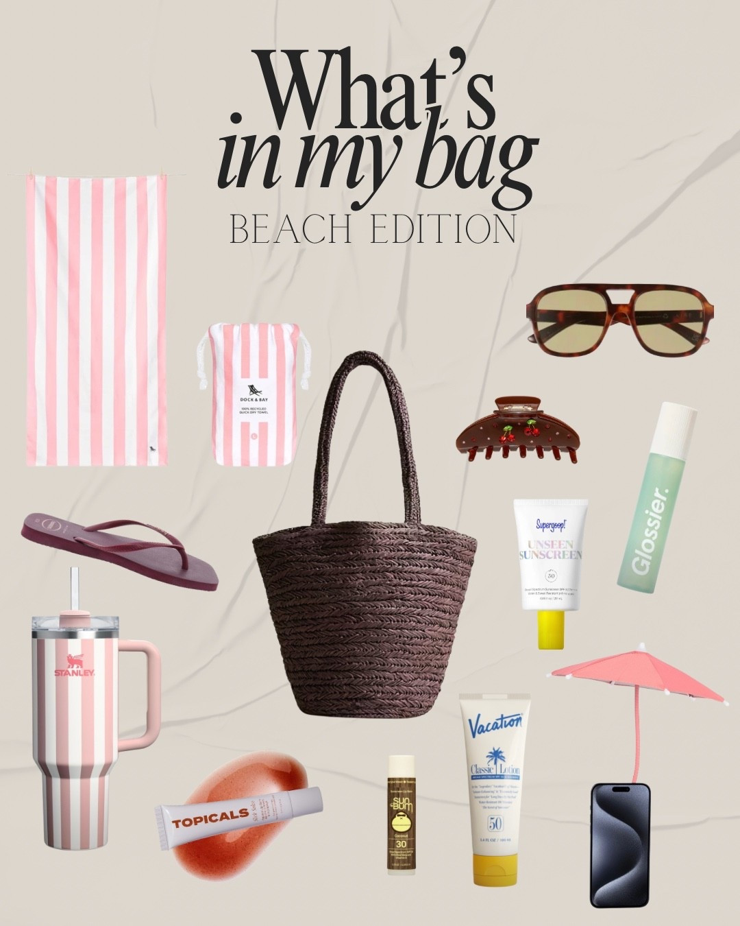 What’s in my beach bag 

#LTKSeasonal #LTKStyleTip