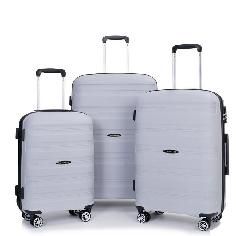 Travelhouse 3 Piece Hardside Luggage Sets Hardshell Durable Lightweight Suitcase with Double Spin... | Walmart (US)