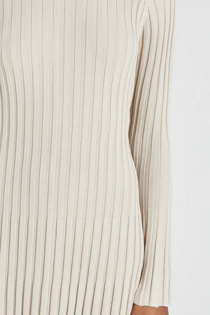 ADA STONE LONG SLEEVE MIDI DRESS | DISSH