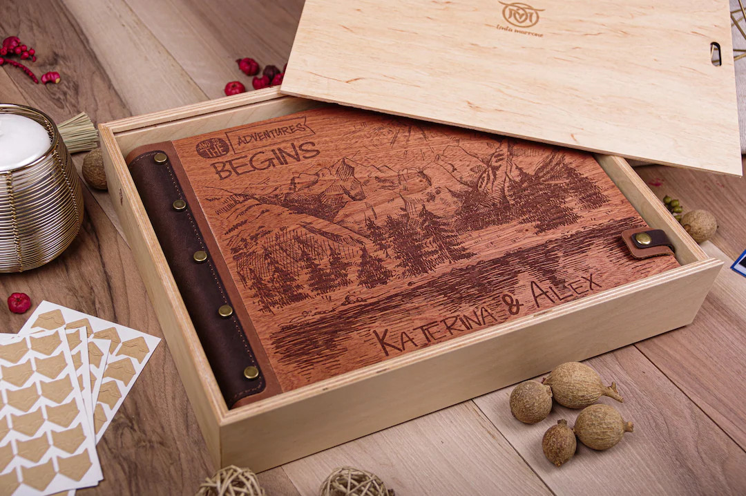 Our Adventure Book, Personalized Photo Album with Mountains, Wedding Guest Book, Travel Scrapbook... | Etsy (US)