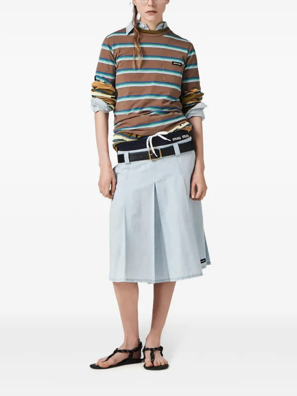 pleated chambray skirt | Farfetch Global