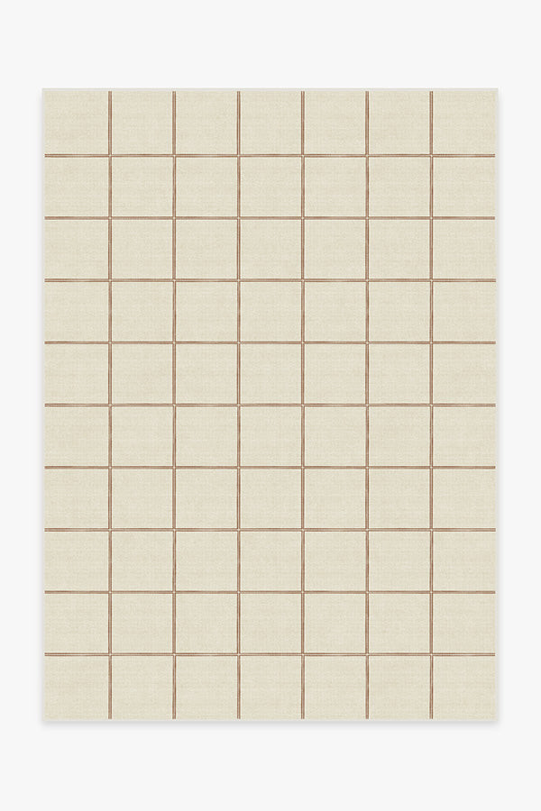Vista Grid Ivory & Rust Rug | Ruggable