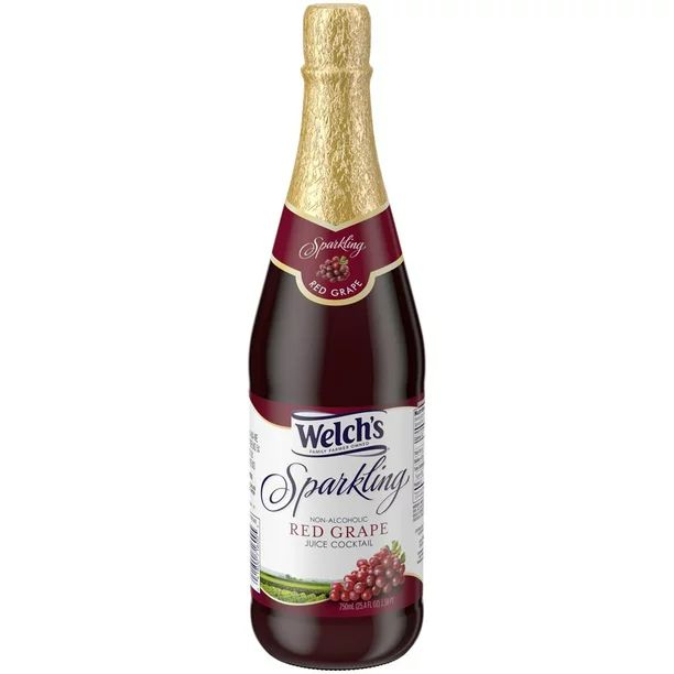 Welch's Non-Alcoholic Sparkling Juice Cocktail, Red Grape, 25.4 fl oz Bottle | Walmart (US)
