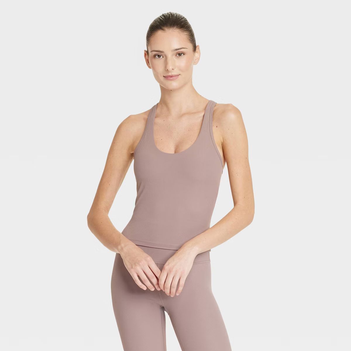 Women's Everyday Soft Rib Racerback Cropped Support Tank Top - All In Motion™ | Target