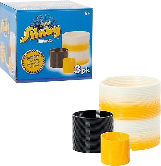 The Original Slinky® Brand 3-Pack: 1 Giant, 1 Classic, and 1 Slinky Junior Walking Plastic Sprin... | Amazon (US)
