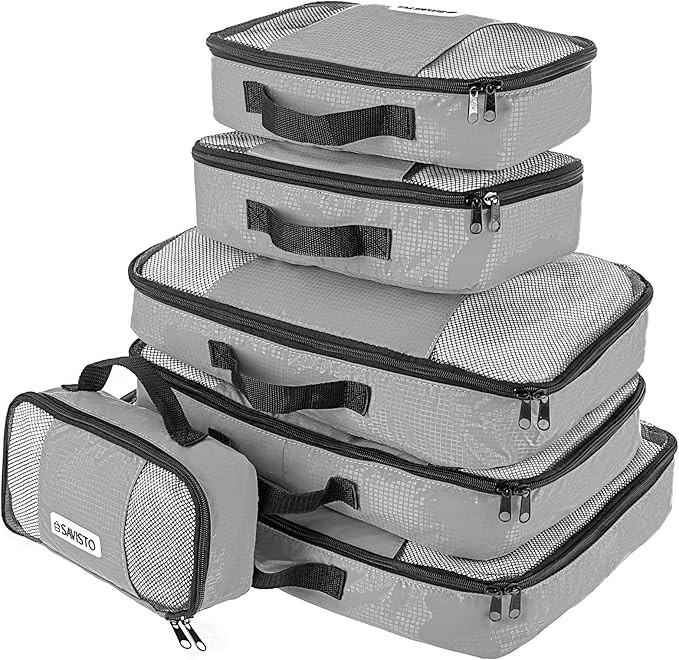 Savisto Packing Cubes - Small, Medium, Large, XL (6-Piece Set) - 7 Colours (1x XL / 2x L / 2x M /... | Amazon (UK)