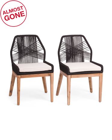 Set Of 2 Rope Crossweave Dining Chairs | TJ Maxx