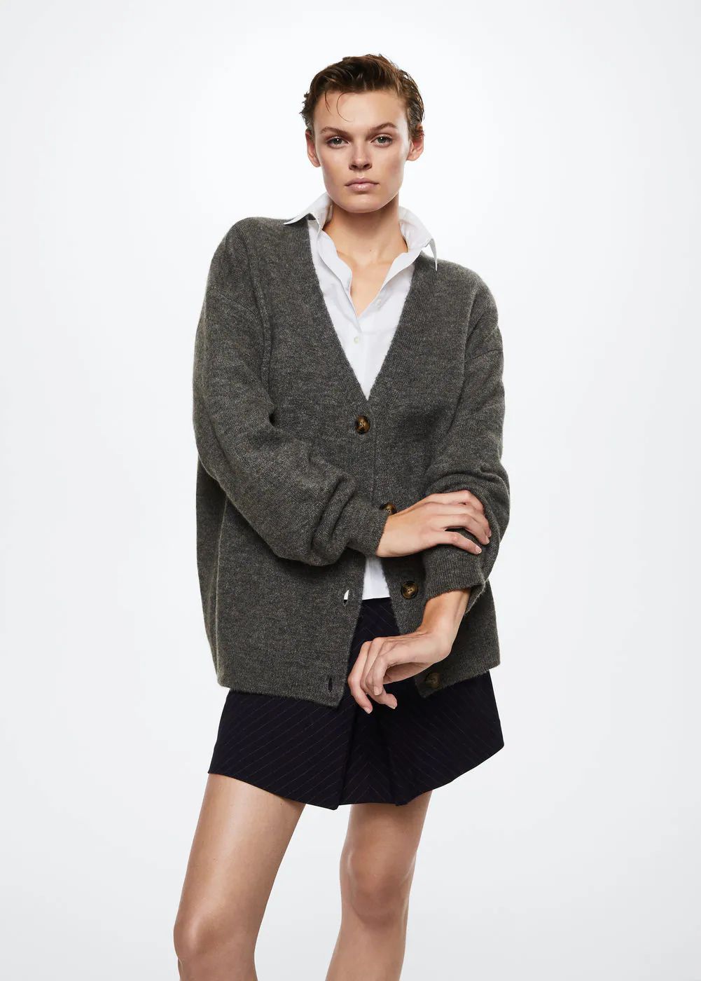 Oversized cardigan with buttons -  Women | Mango USA | MANGO (US)