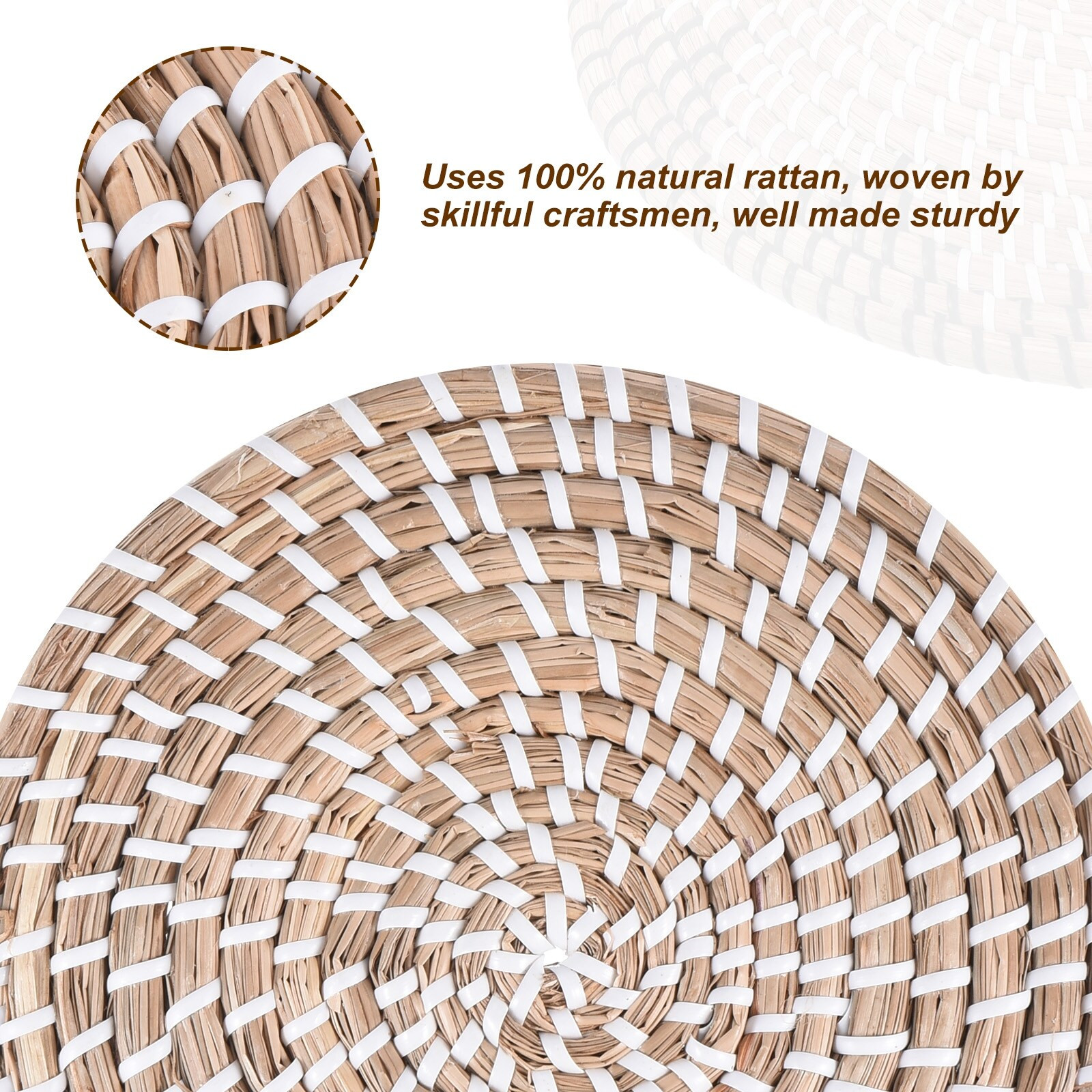 Hanging Woven Basket Wall Decor Decorative Round Wall Basket, 20cm - Style E - Brown | Bed Bath & Beyond