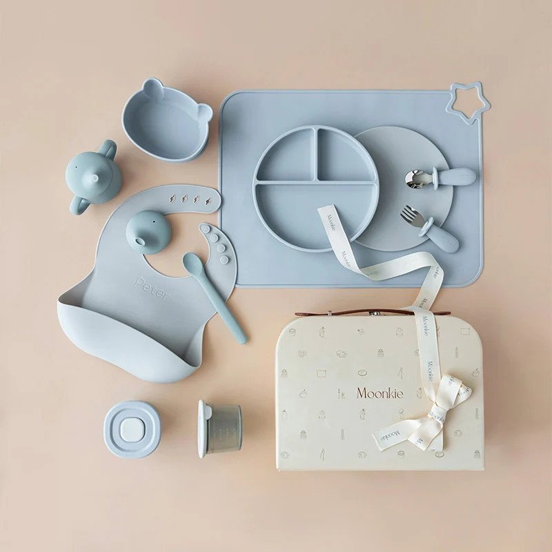 First Bites Gift Set (Ether/Sky Blue) | Moonkie