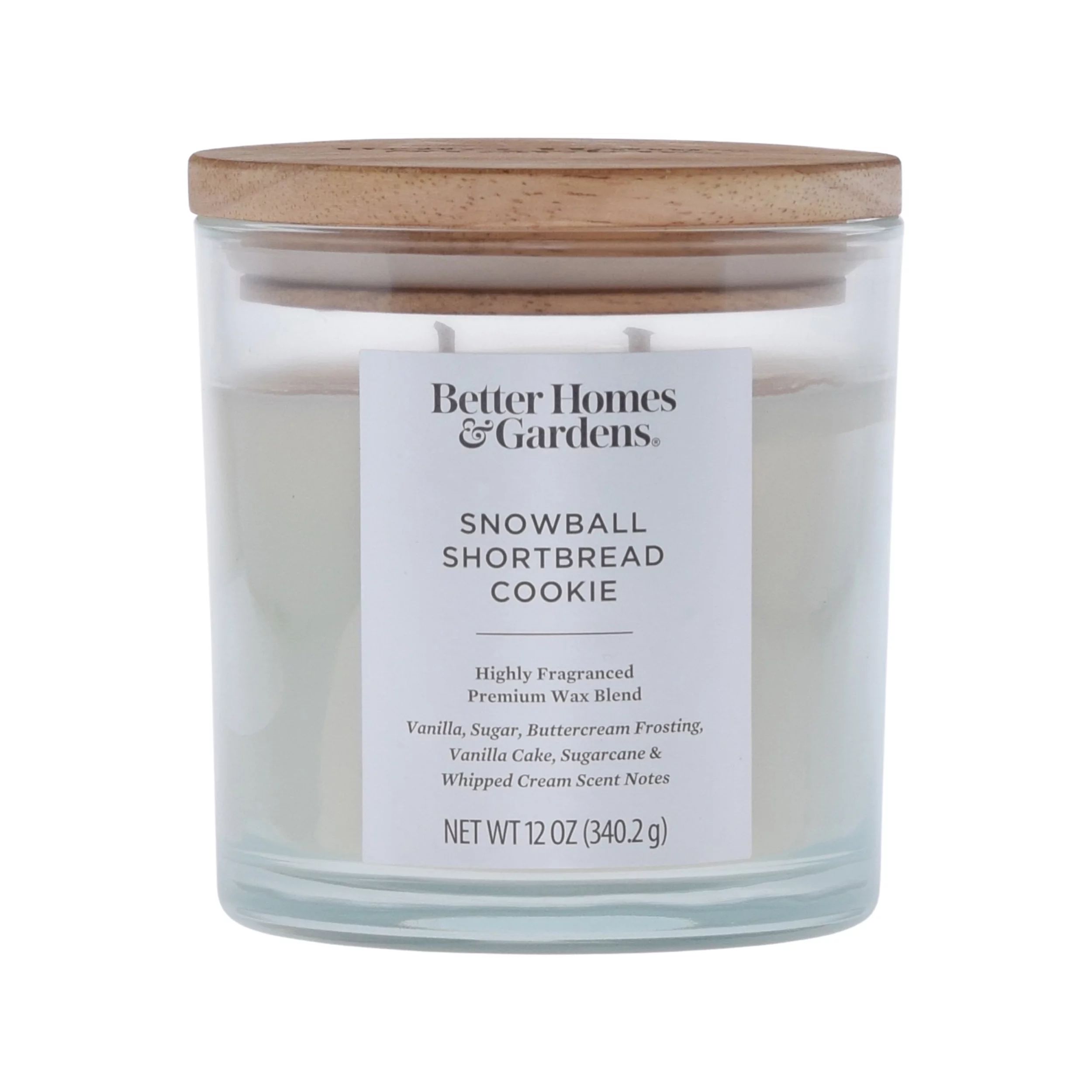 Better Homes & Gardens 12oz Snowball Shortbread Cookie Scented Ombre 2-Wick Jar Candle | Walmart (US)