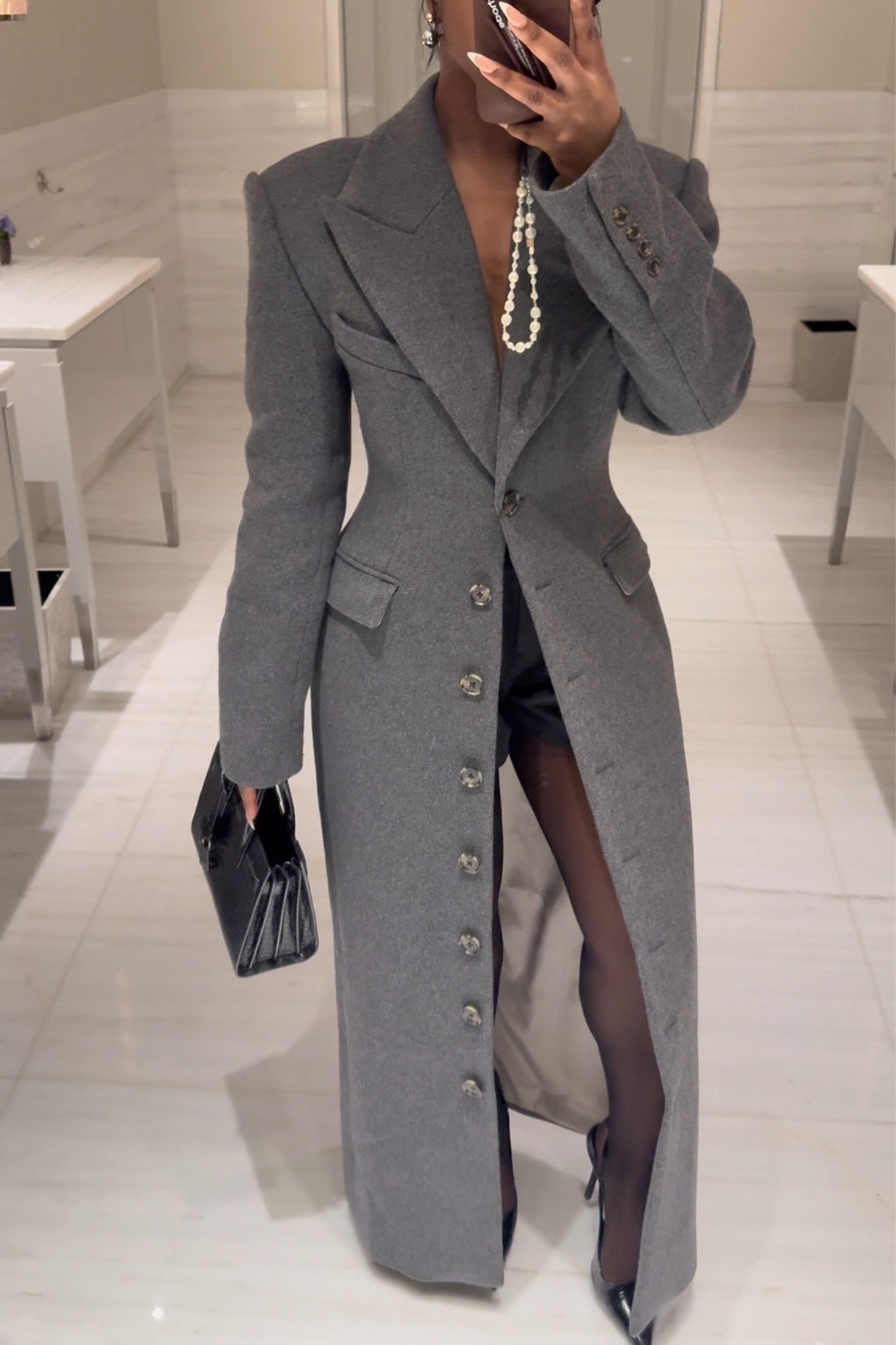 Helsa coat, revolve coat, grey maxi coat, grey cinched coat, grey wool coat, grey long coat, helsa grey coat, helsa trendy coat, ysl bag, Zara court heels, rhode case

#LTKstyletip #LTKluxury #LTKuk