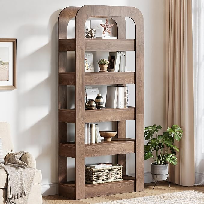 Tribesigns 70.9-Inch Tall Bookshelf, 5-Tier Bookcase with Open Shelves, Industrial Style Shelving... | Amazon (US)